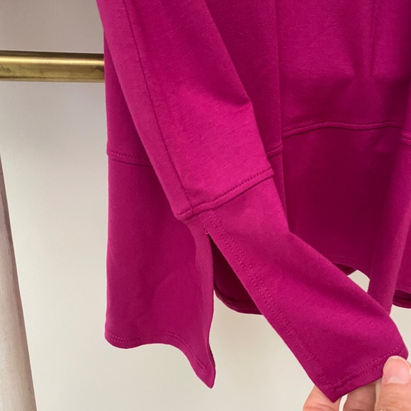 NWT Eileen Fisher USA Layered-Hem 3/4 Sleeves Magenta Tunic Size S/P - Picture 3 of 6